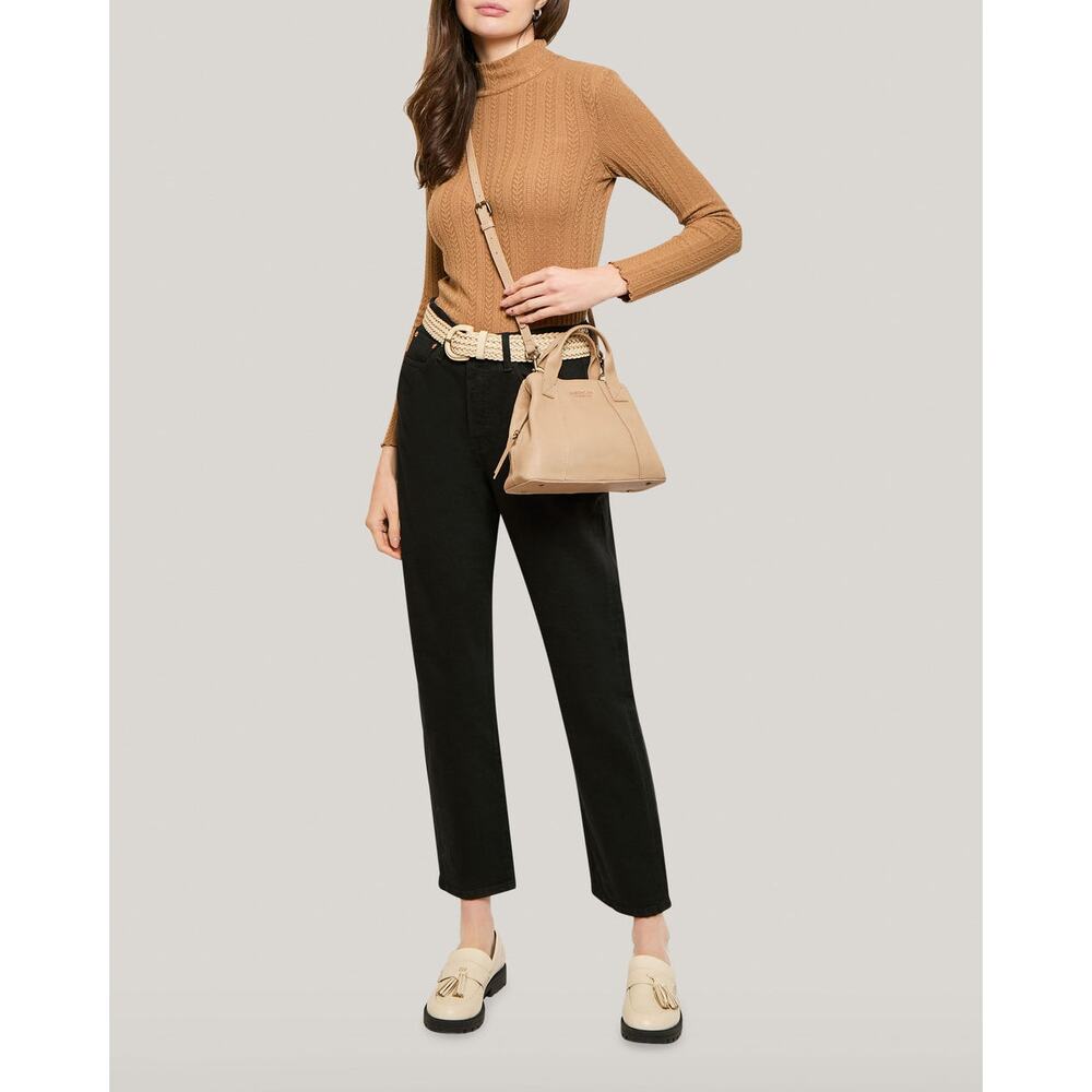 Minimalist American Leather Triple Entry Crossbody Bag Travel